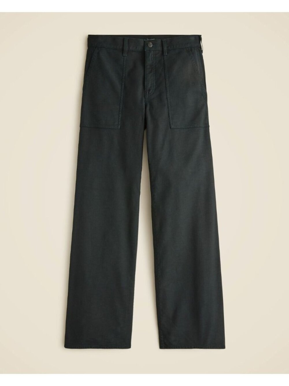 J Crew Women 28 Camp Pocket Wide Leg Pant Black Twill High Rise Casual Everyday